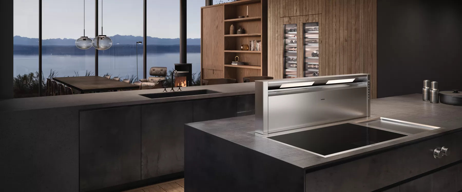 Premium cooktops and extractor systems in a luxury kitchen