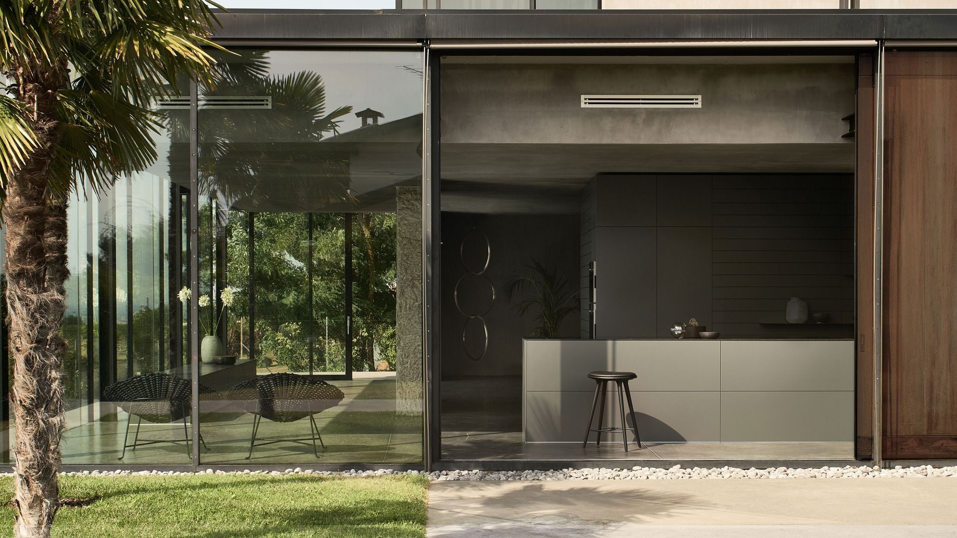 Luxury kitchen lighting enhancing material and cabinetry details