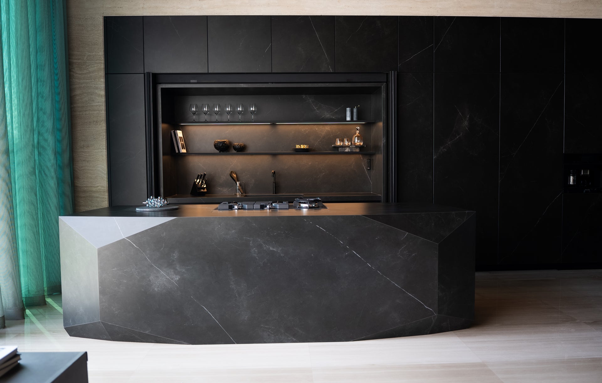 Luxury kitchen with refined countertop detailing