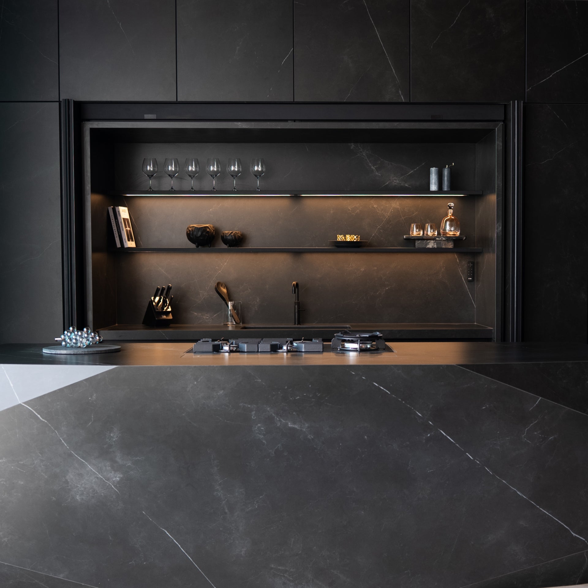 Material and colour palette for a luxury German kitchen