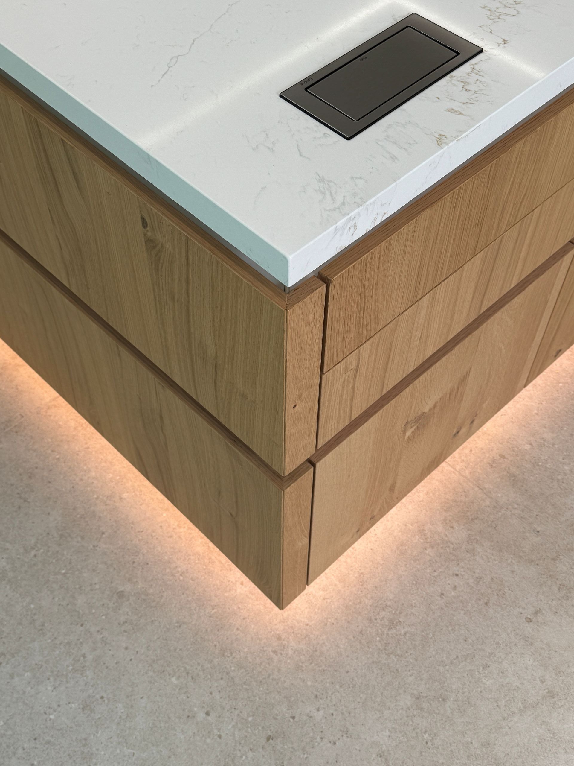 Luxury kitchen lighting enhancing material and cabinetry details