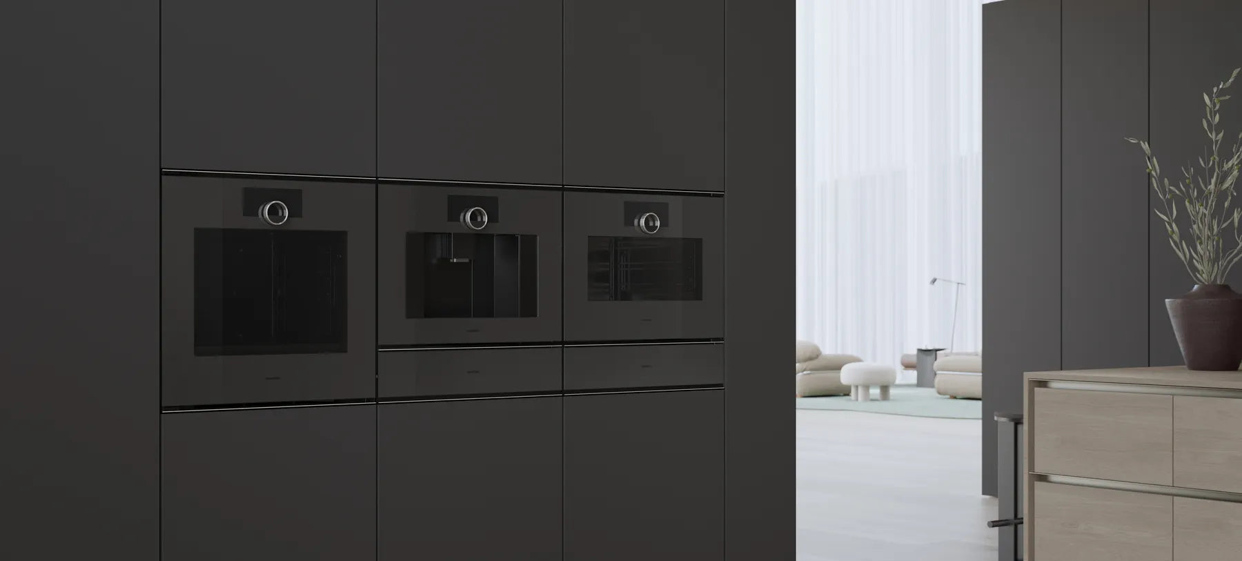 Built-in coffee machine and specialty luxury appliances