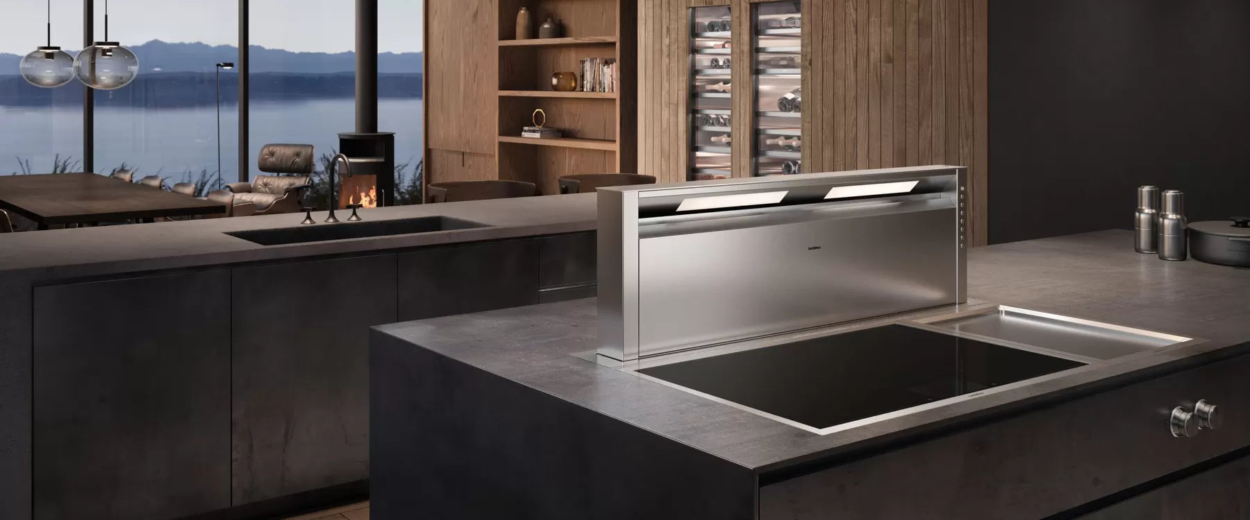 Premium cooktops and extractor systems in a luxury kitchen