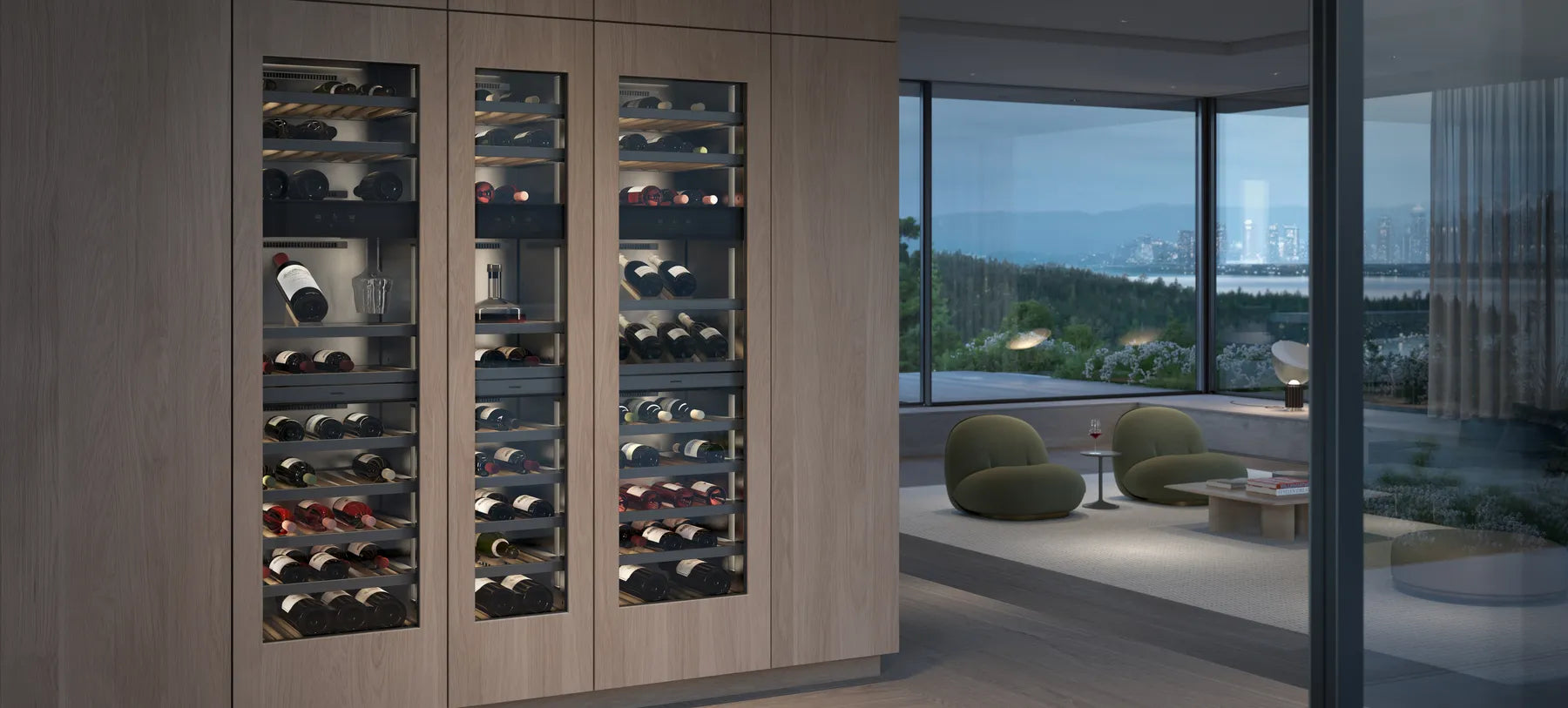 Integrated refrigeration and wine cabinets for luxury kitchens